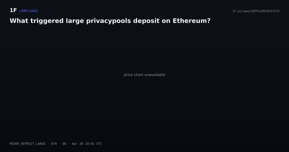 Chart for What triggered large privacypools deposit on Ethereum?